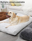 Petluno Large Dog Bed Washable, Calming Crate Mattress with Non Skid Bottom, Fluffy Anti Anxiety Beds, Pet Pillow Cushion, Dark Grey, 90x60x8cm Grey 90 x 60 8 cm (L W H)