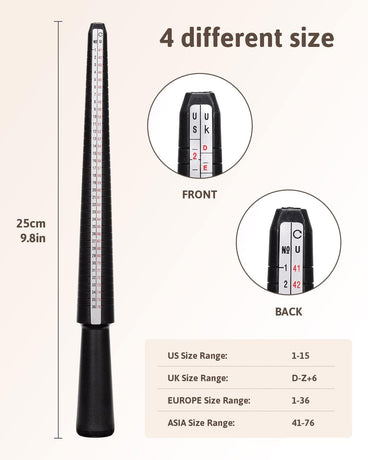 Petluno Ring Sizer Australia, A-Z Measurement Tool Australian Sizes, Finger Size Measure, with Clear Scale, Easy to Use, Gauge for Women, Men (Plastic Set) Plastic Set