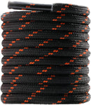 Round Work Boot Laces - Heavy Duty, Thick Replacement for Men, Women, Adults Walking, Hiking, Steel Toe, Safety, Hunting Boots Black/Brown 29" ( 75 cm )