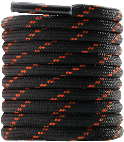 Round Work Boot Laces - Heavy Duty, Thick Replacement for Men, Women, Adults Walking, Hiking, Steel Toe, Safety, Hunting Boots Black/Brown 29
