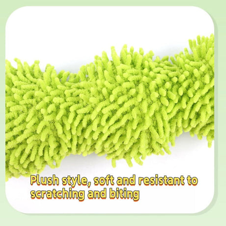 Petluno Cat Catnip Toy for Indoor Cats, Chew Teeth Cleaning, Bite-Resistant Plush Caterpillar Design, Dental Health Benefits, Green