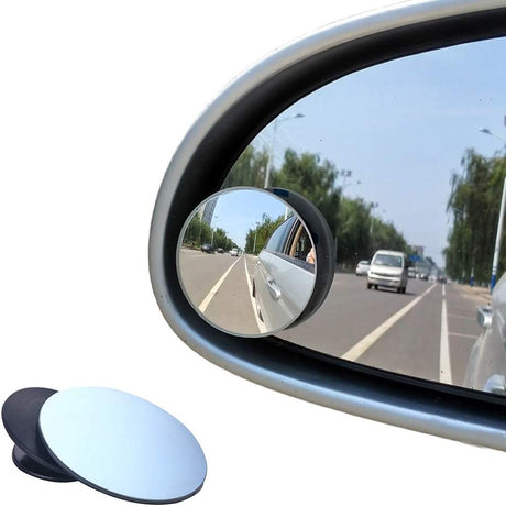 Petluno Blind Spot Mirrors, Round Frameless 360° Rotate Sway Adjustable HD Glass Convex Mirror Maximize RearView Universal for Car SUV Trucks Traffic Safety - Pack 2
