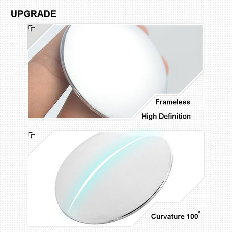 Petluno Blind Spot Mirrors, Round Frameless 360° Rotate Sway Adjustable HD Glass Convex Mirror Maximize RearView Universal for Car SUV Trucks Traffic Safety - Pack 2