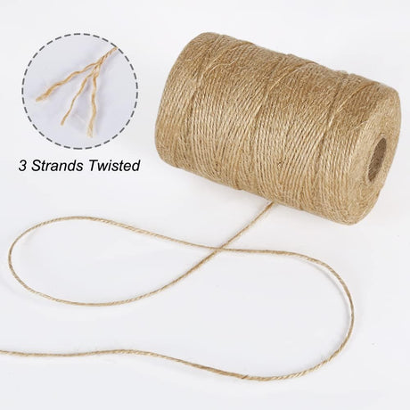 Petluno 1.82mm Jute Twine String, 500 Feet 152M Natural Garden String for Gift Wrapping, Floristry, Gardening and DIY Crafts Decoration (Brown)  Brown