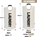 Petluno 90L Large Laundry Basket, Collapsible Bag, Freestanding Tall Clothes Hamper, Foldable Washing Bin (Beige) Beige