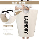 Petluno 90L Large Laundry Basket, Collapsible Bag, Freestanding Tall Clothes Hamper, Foldable Washing Bin (Beige) Beige