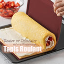Silicone Sponge Cake Mat 30x40x1cm Swiss Roll Baking Mat for Rolling - Flexible with Rim (Brown) Brown