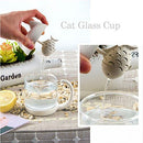 Petluno Glass Cat Teacup, Fish Infuser Water Bottle, 250ML Bulk Strainer White