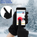 Warm women's winter gloves with thermal fleece text Black M