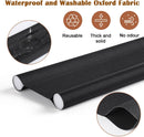 Insulated Door Draft Stopper with Eco-Friendly Oxford Fabric, Petluno 93cm Cut to Size, Double for Internal Doors 3-5 cm, Black