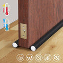 Insulated Door Draft Stopper with Eco-Friendly Oxford Fabric, Petluno 93cm Cut to Size, Double for Internal Doors 3-5 cm, Black