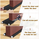 Insulated Door Draft Stopper with Eco-Friendly Oxford Fabric, Petluno 93cm Cut to Size, Double for Internal Doors 3-5 cm, Black