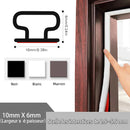 Combined French Door Thermal and Acoustic Insulation Seal, Self-Adhesive Rubber Entry Weatherstrip, PVC Cold Insulation Draught Excluder, Weather Stripping Door Seal (6M, D-White) D-white 6M