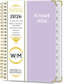 2026 Weekly and Monthly Planner, Jan-Dec, Spiral-Bound with Tabs, Inner Pocket, 6.2" x 8.5" Year Planner Calendar (Purple, 8.5")