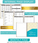 2026 Weekly and Monthly Planner, Jan-Dec, Spiral-Bound with Tabs, Inner Pocket, 6.2" x 8.5" Year Planner Calendar (Purple, 8.5")