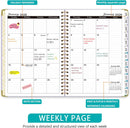 2026 Weekly and Monthly Planner, Jan-Dec, Spiral-Bound with Tabs, Inner Pocket, 6.2" x 8.5" Year Planner Calendar (Purple, 8.5")