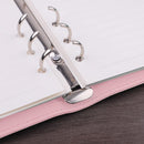Petluno A6 PU Leather Notebook Binder 6 Ring Refillable Budget Cover for Refill Paper, Loose Leaf Personal Planner Organizer with Magnetic Buckle School, Office, Travel & Photocard, Pink
