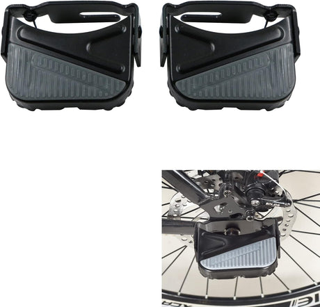 Bike rear pedal folding pedal footrest - mountain bike trekking cycling bike accessories pedals resin universal pegs footrest axle extension foot pedal rear black 1 pair 9.1 x 9.4 cm