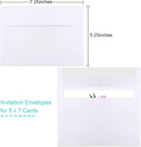 50 Packs 5x7 Envelopes, White A7 Envelopes for Invitations, Printable, Self Seal Weddings, Photos, Postcards, Greeting Cards, Mailing (5.25x7.25in)
