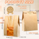 50 Pcs Bread Bags for Homemade Bread, Sourdough Paper With Window, 50% Thicker 13.7x8.2x3.7in A Large Bakery Used Storage Cookies & Snacks, 60 Cute Sealing Stickers Ties