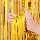 3 Pack 3.3x8.2 Feet Gold Foil Fringe Backdrop Curtains, Tinsel Streamers, for 2025 New Years Eve, Graduation, Birthday, Baby Shower, Gender Reveal, Disco Party 05
