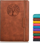 Lined Journal Notebook for Women and Men, 256 Pages A5 Hardcover Leather Journal for Writing, Travel, Business, Work & School, College Ruled Notebook for Note Taking, Diary Notepad 5.7"×8.3" (Brown) Brown A5-sized