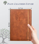 Lined Journal Notebook for Women and Men, 256 Pages A5 Hardcover Leather Journal for Writing, Travel, Business, Work & School, College Ruled Notebook for Note Taking, Diary Notepad 5.7"×8.3" (Brown) Brown A5-sized