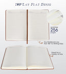 Lined Journal Notebook for Women and Men, 256 Pages A5 Hardcover Leather Journal for Writing, Travel, Business, Work & School, College Ruled Notebook for Note Taking, Diary Notepad 5.7"×8.3" (Brown) Brown A5-sized