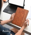 Lined Journal Notebook for Women and Men, 256 Pages A5 Hardcover Leather Journal for Writing, Travel, Business, Work & School, College Ruled Notebook for Note Taking, Diary Notepad 5.7"×8.3" (Brown) Brown A5-sized