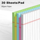 5pcs Small Note Pads 5x8 Notebook College Ruled Legal Color Notepads 5 Pack Study Back Writing x 8 Perforated Narrow of Paper for School & Office Supplies 30 Sheets/Pack Multicolor