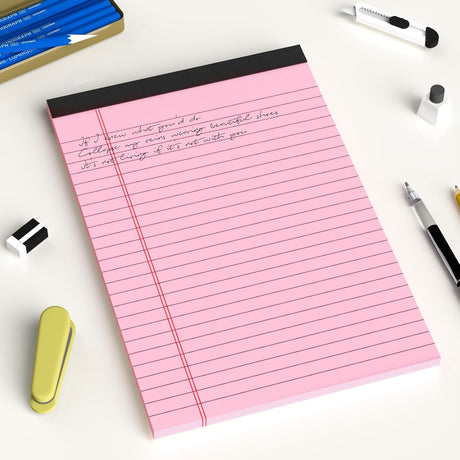 5pcs Small Note Pads 5x8 Notebook College Ruled Legal Color Notepads 5 Pack Study Back Writing x 8 Perforated Narrow of Paper for School & Office Supplies 30 Sheets/Pack Multicolor