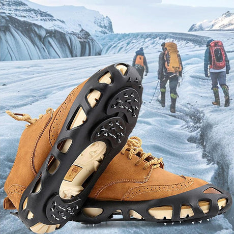 Ice Cleats, Cleats Traction, Alloy Studs Spikes, Shoe Spikes for Snow, Grips Ice, Outdoor Roofing Boots, Ideal for Winter Hiking, Climbing, and Fishing Activities