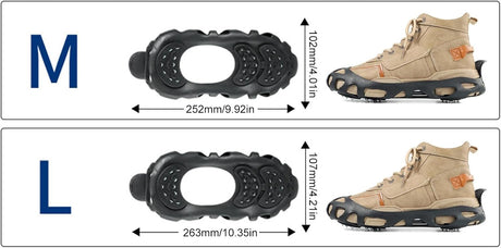Climbing Spikes Shoes - Anti Slip Ice Claws | 30 Teeth Outdoor Cleats Crampons Multipurpose Portable Snow Grippers Walking Traction Large