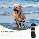 Anti-slip dog shoes with reflective strips, high waterproof dog boots, durable leather rubber sole dog paw protectors for small, medium and large dogs, 4 pieces (XL, black)
