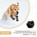 Anti-slip dog shoes with reflective strips, high waterproof dog boots, durable leather rubber sole dog paw protectors for small, medium and large dogs, 4 pieces (XL, black)