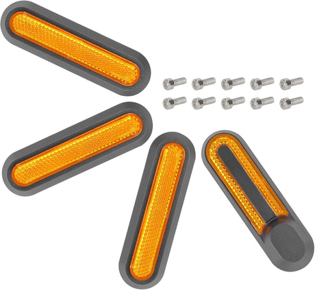 Reflective strip tire covers for Xiaomi M365, Pro, 1S, Essential, Pro2, Mi3, front and rear wheel protectors, reflective e-scooter accessories (black/orange)