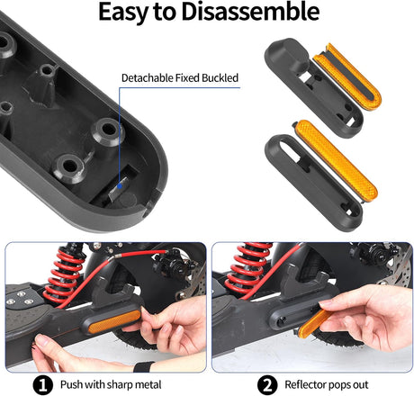 Reflective strip tire covers for Xiaomi M365, Pro, 1S, Essential, Pro2, Mi3, front and rear wheel protectors, reflective e-scooter accessories (black/orange)