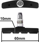 4 x bike brake blocks, 2 pairs, 60 mm, symmetric, V-brake, compatible with Shimano Tektro Avid Sram rims Cycle MTB City