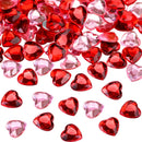 Petluno 200 red acrylic hearts for Valentine's Day, wedding, table, scattering, decoration, heart vase filler, 1.5 cm (200 pieces, red, pink)