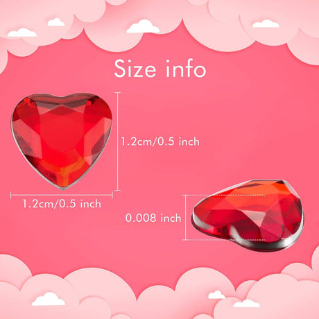 Petluno 200 red acrylic hearts for Valentine's Day, wedding, table, scattering, decoration, heart vase filler, 1.5 cm (200 pieces, red, pink)