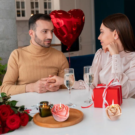 2 candle-shaped molds for pouring, 3D silicone for Mother's Day, Valentine's Day, birthday, Valentine's Day.