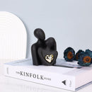 Mini Couples Statue - Ceramic Romantic Pair in Love Figurines for Bedroom Decor, TV Cabinet, Wedding Valentine's Gift, Small Knick Knacks Home Shelf (4.7 inch Black) 12 cm inch) Black