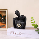 Mini Couples Statue - Ceramic Romantic Pair in Love Figurines for Bedroom Decor, TV Cabinet, Wedding Valentine's Gift, Small Knick Knacks Home Shelf (4.7 inch Black) 12 cm inch) Black