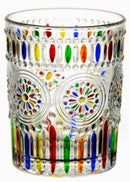 Petluno Hand Painted Stained Glass Whiskey Tumblers, Lead-Free Crystal Colorful Wine Glasses Old Fashioned for Drinking Bourbon, Scotch Whisky, Cocktails, Cognac - Father's Day Gift (Rainbow)