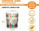 Petluno Hand Painted Stained Glass Whiskey Tumblers, Lead-Free Crystal Colorful Wine Glasses Old Fashioned for Drinking Bourbon, Scotch Whisky, Cocktails, Cognac - Father's Day Gift (Rainbow)