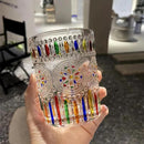 Petluno Hand Painted Stained Glass Whiskey Tumblers, Lead-Free Crystal Colorful Wine Glasses Old Fashioned for Drinking Bourbon, Scotch Whisky, Cocktails, Cognac - Father's Day Gift (Rainbow)
