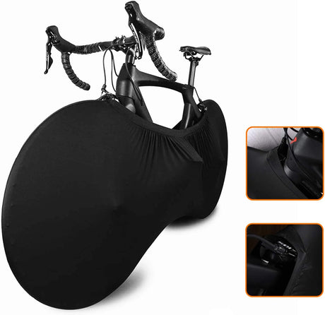 Bike Wheel Cover Indoor Dust-Proof and High Elasticity Bicycle Bag Black Large