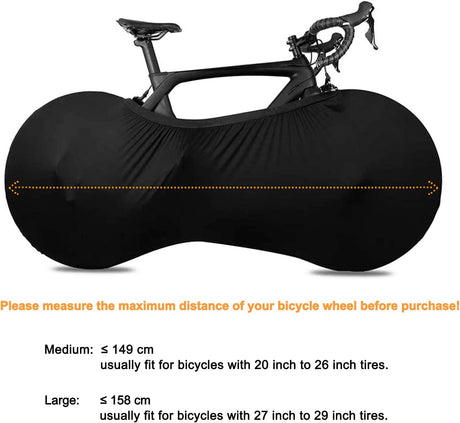 Bike Wheel Cover Indoor Dust-Proof and High Elasticity Bicycle Bag Black Large