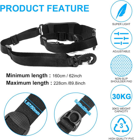 Petluno Accessories for electric scooters, compatible with Xiaomi M365/1S/Pro, scooter carry bag/child handle/ hooks/cable conduit protection/reflective set/shoulder strap/handlebar # 3 Straps