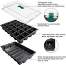 Petluno 4-piece seedling trays, 24-cell plastic seedling propagation trays, flower seed growing containers with adjustable ventilation openings for greenhouse, garden, home (with lids and bases)